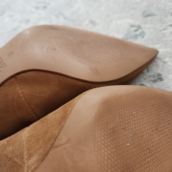 Zara Tan Block Heel Pumps - Picture 7 of 8